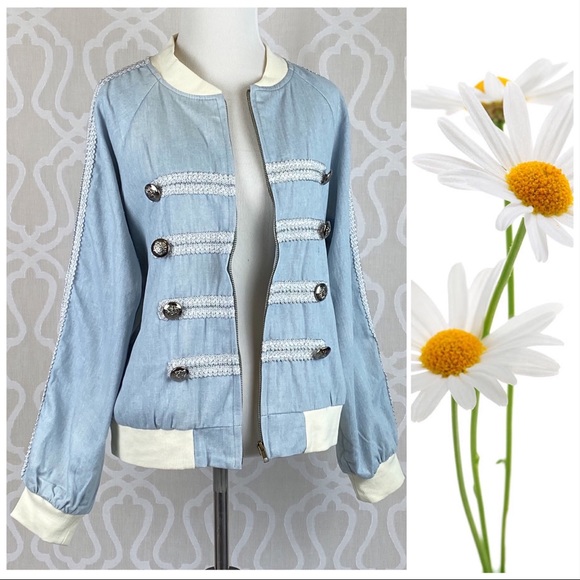 Jagger Military Chambray Bomber Jacket - Picture 3 of 8